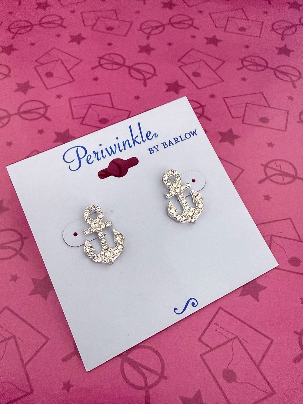 ⚓️ Silver Anchor Earrings Periwinkle by Barlow ⚓️